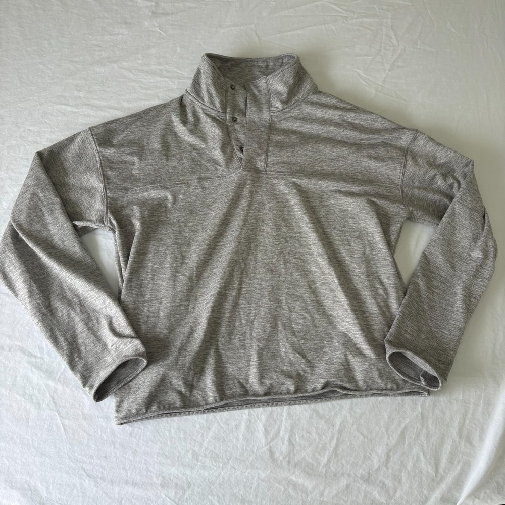 Yogalicious Womens Gray Long Sleeve Cropped Relaxed Pullover Sweatshirt Size M